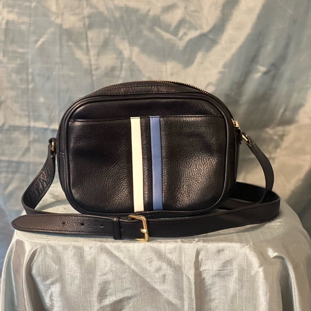 Navy blue leather Talbots cross body bag, lightly used